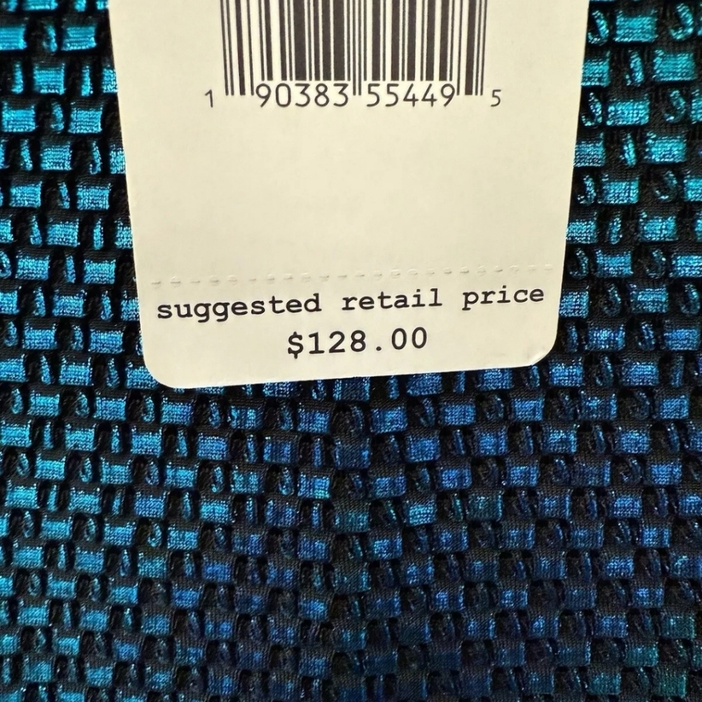 Free People Women's Turquoise and Black Shimmer Long Sleeve Mini Dress XS NWT - Picture 5 of 7